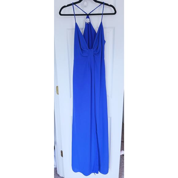 Saylor Maxi Dress Cocktail Formal V neckline Cobalt Blue Size Medium - Picture 3 of 10